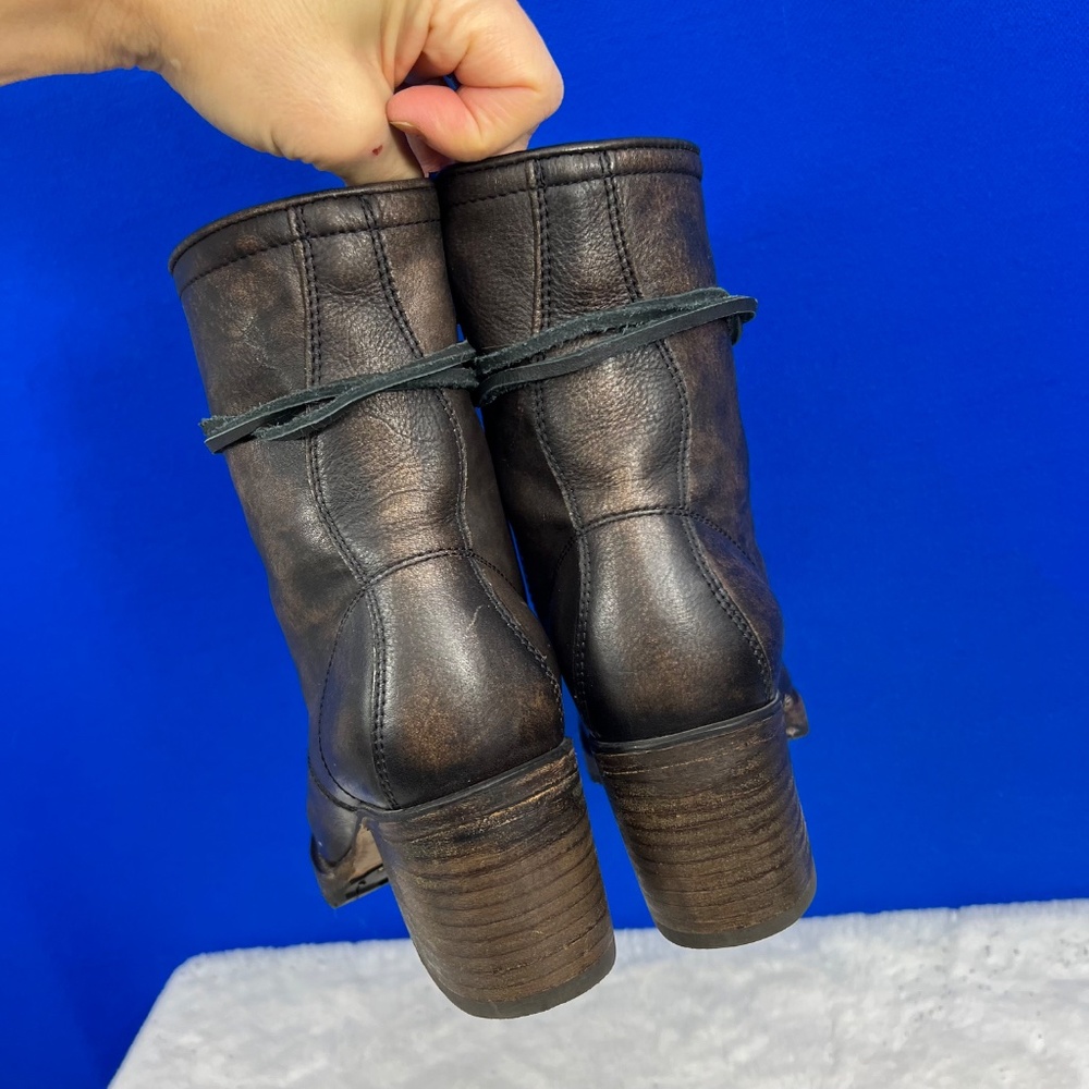 🚫SOLD! •|•FREEBIRD🦅BY STEVEN•| Cavalier 'Black (Brown)' Heeled Combat - Picture 5 of 17